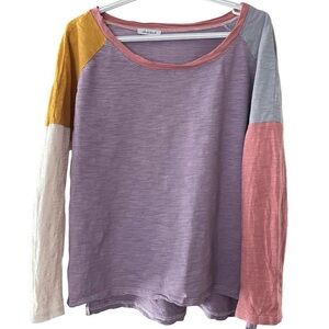 White Birch Pastel Colorblock Long Sleeve Top